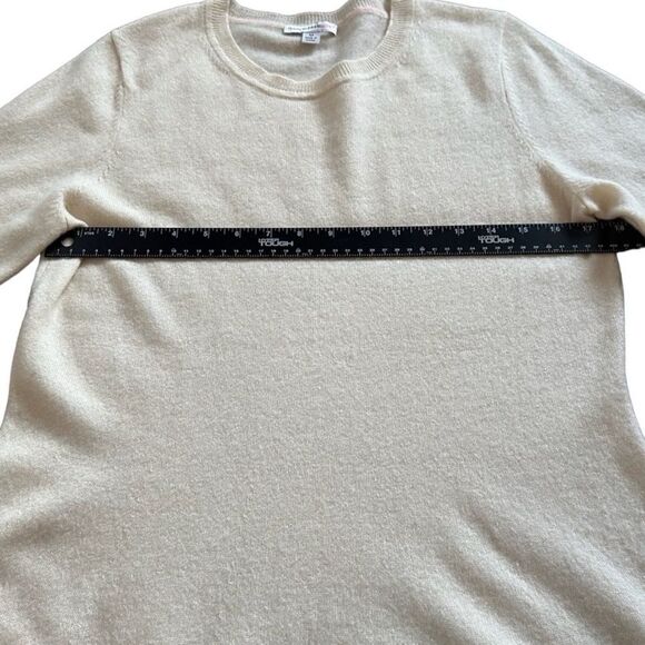 Isaac Mizrahi- 100% Cashmere Cream Ivory Peplum Long Tunic Sweater, Size Medium - Picture 7 of 10